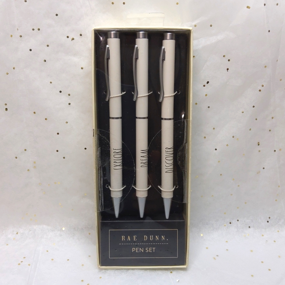 Rae Dunn Ballpoint White Pen, Pack of 3, New-in-Box